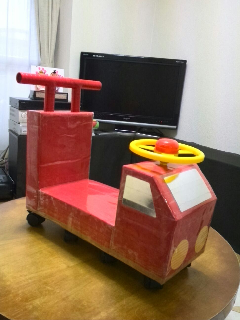 手作り 車 ハンドル おもちゃ Kuruma